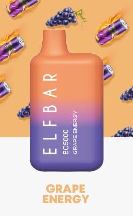 ELF Bar BC5000 Puffs Disposable Pod Device Grape energy